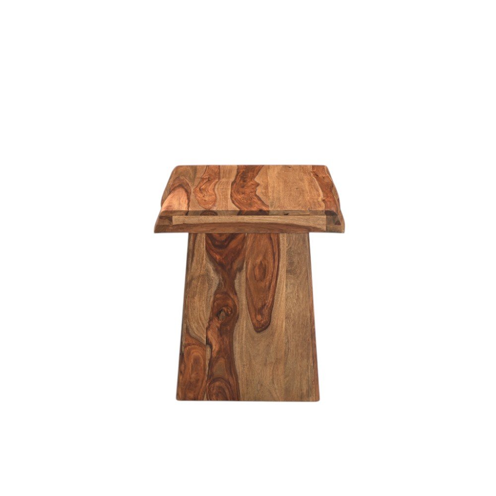 23" Brown Solid Wood Square Live Edge End Table