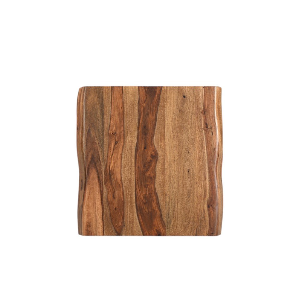 23" Brown Solid Wood Square Live Edge End Table