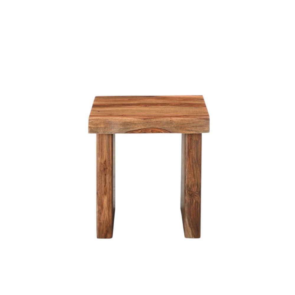 23" Brown Solid Wood Square Live Edge End Table