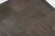 22" Gray Distressed Solid Wood Square Block End Table