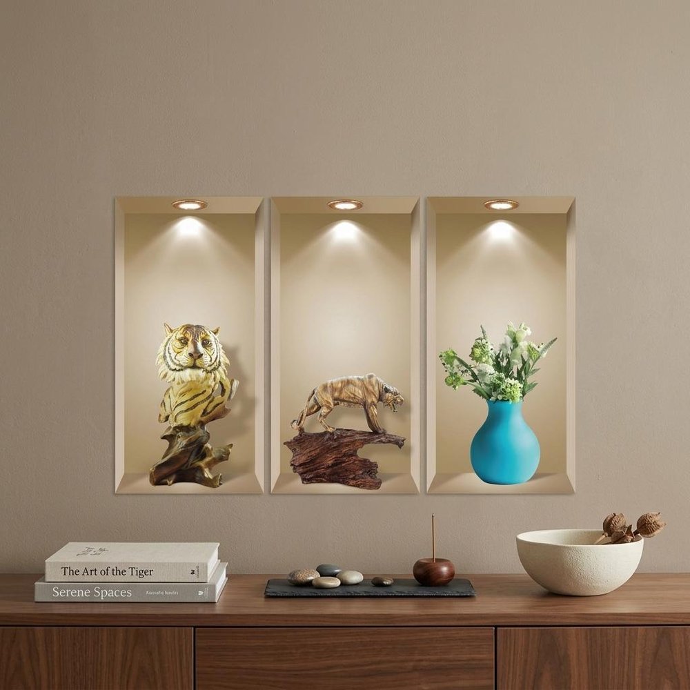 Set of Three Aba Faux Niche 3D Peel and Stick Wall Decals