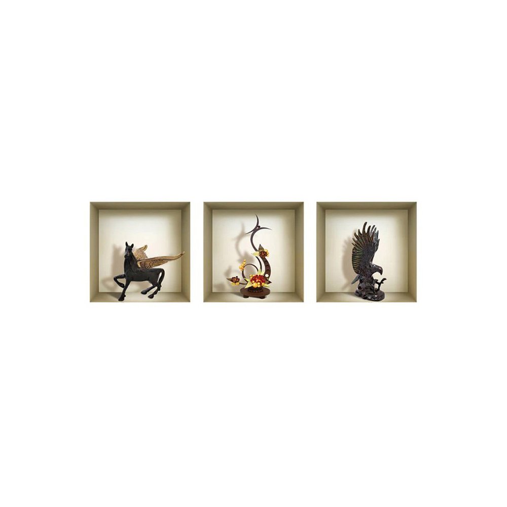 Set of Three Lia Faux Niche 3D Peel and Stick Wall Decals
