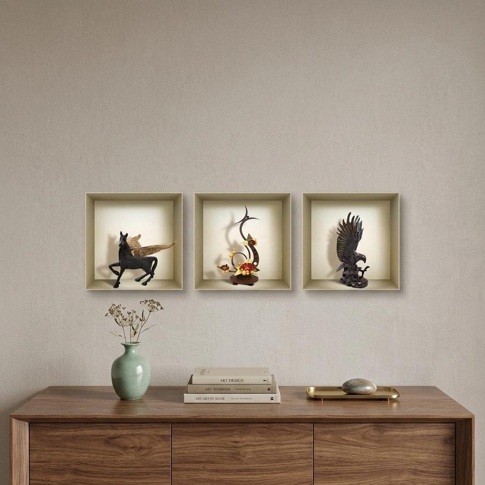 Set of Three Lia Faux Niche 3D Peel and Stick Wall Decals