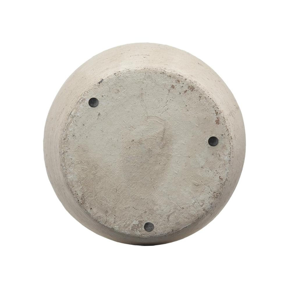 16" Antiqued Bronze And Light Gray Color Block Ceramic Round Jug Vase
