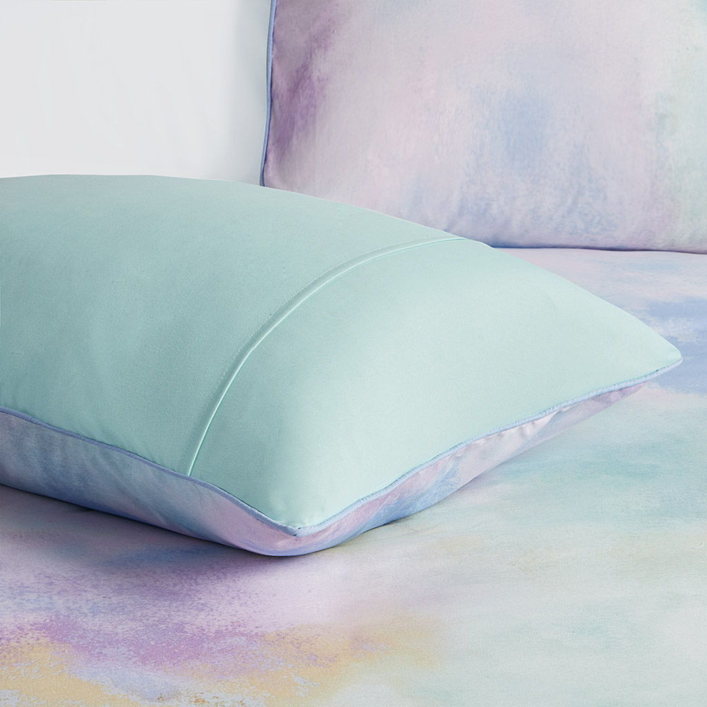 Cassiopeia - Watercolor Tie Dye Printed Comforter Set - Aqua