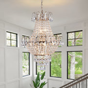 Gold Seven Light Metal Chandelier With Gold Shades