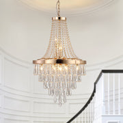 Gold Eleven Light Metal Chandelier With Gold Shades