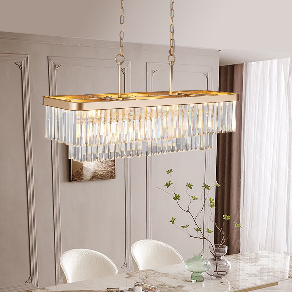 Gold Eleven Light Metal Chandelier With Gold Shades