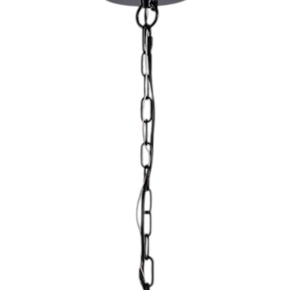 Black Seven Light Metal Chandelier With Black Shades