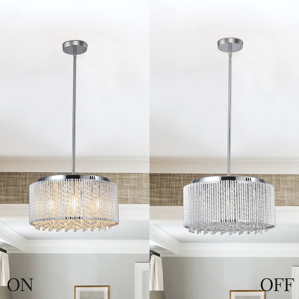 Clear Seven Light Crystal Chandelier With Clear Shades