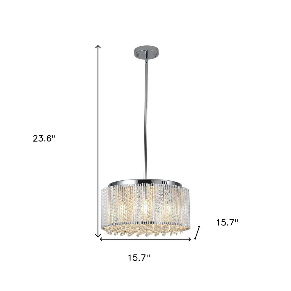 Clear Seven Light Crystal Chandelier With Clear Shades