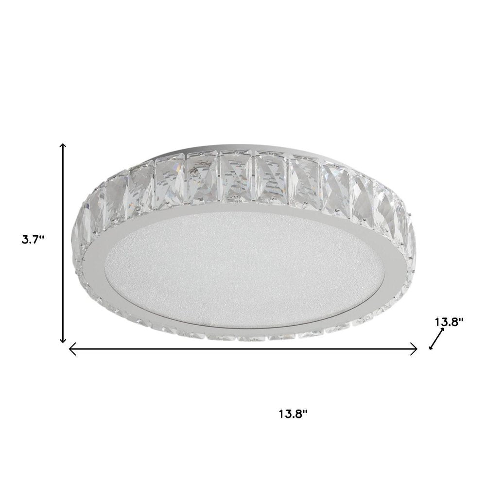 Clear Crystal Flush Chandelier With Clear Shades