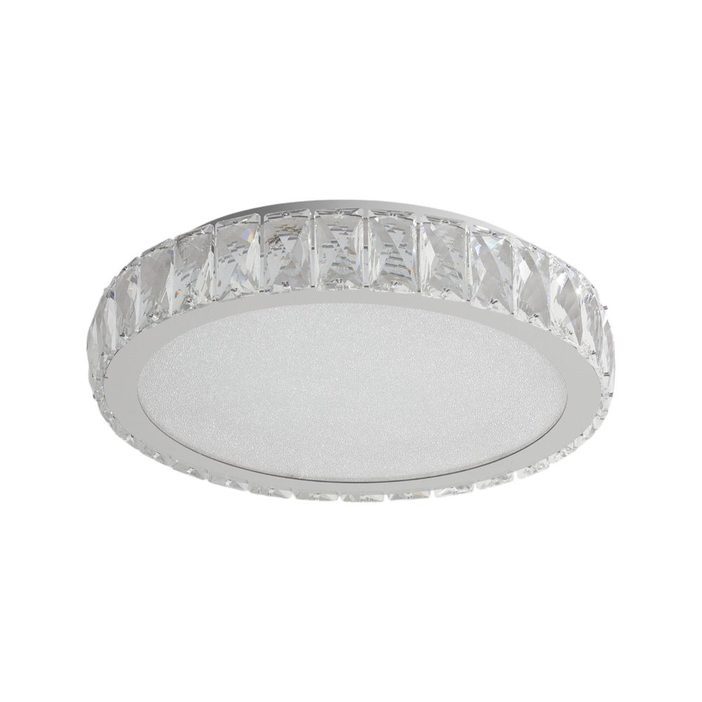 Clear Crystal Flush Chandelier With Clear Shades
