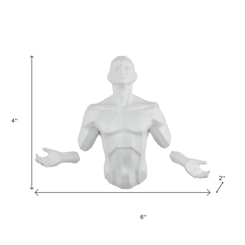 6" X 4" White Resin Bursting Man Hanging Dimensional Sculpture
