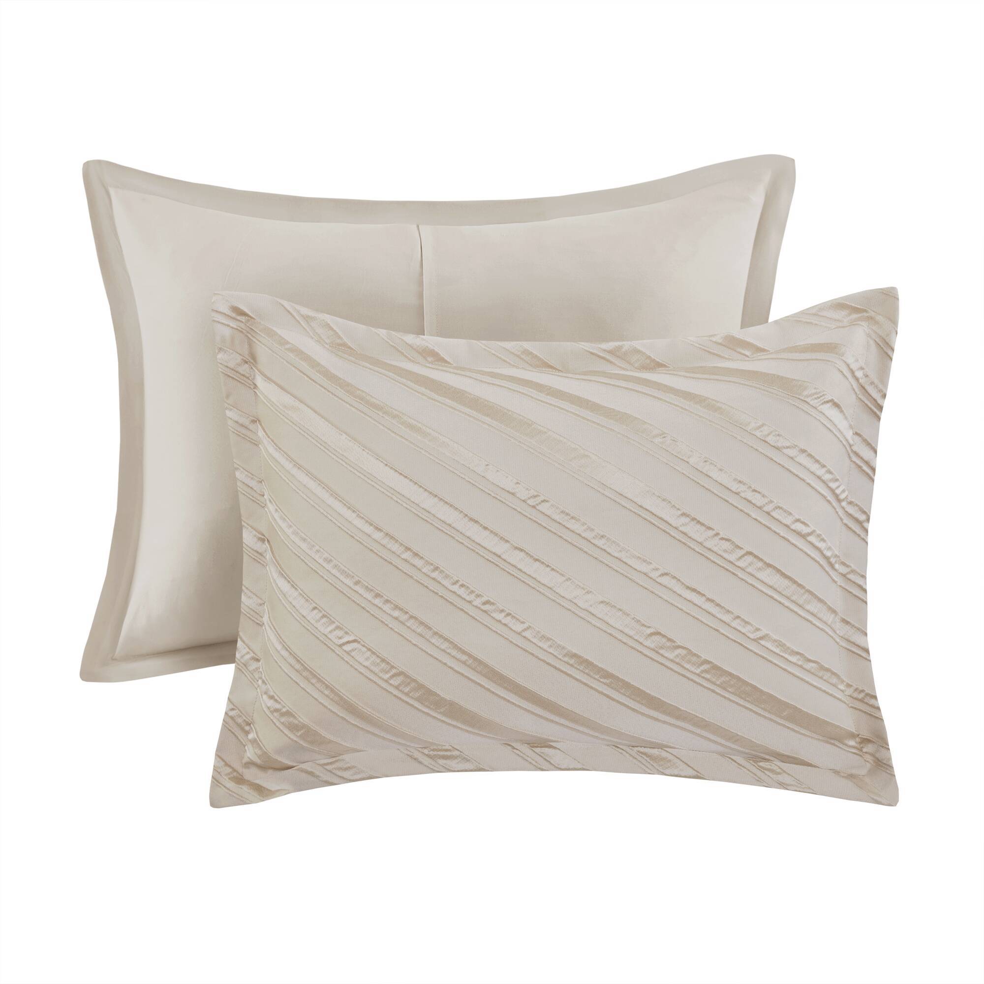 Riva - 7 Piece Queen Comforter Set - Beige