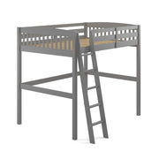 Gray Slat Solid Wood Full Double Loft Bed