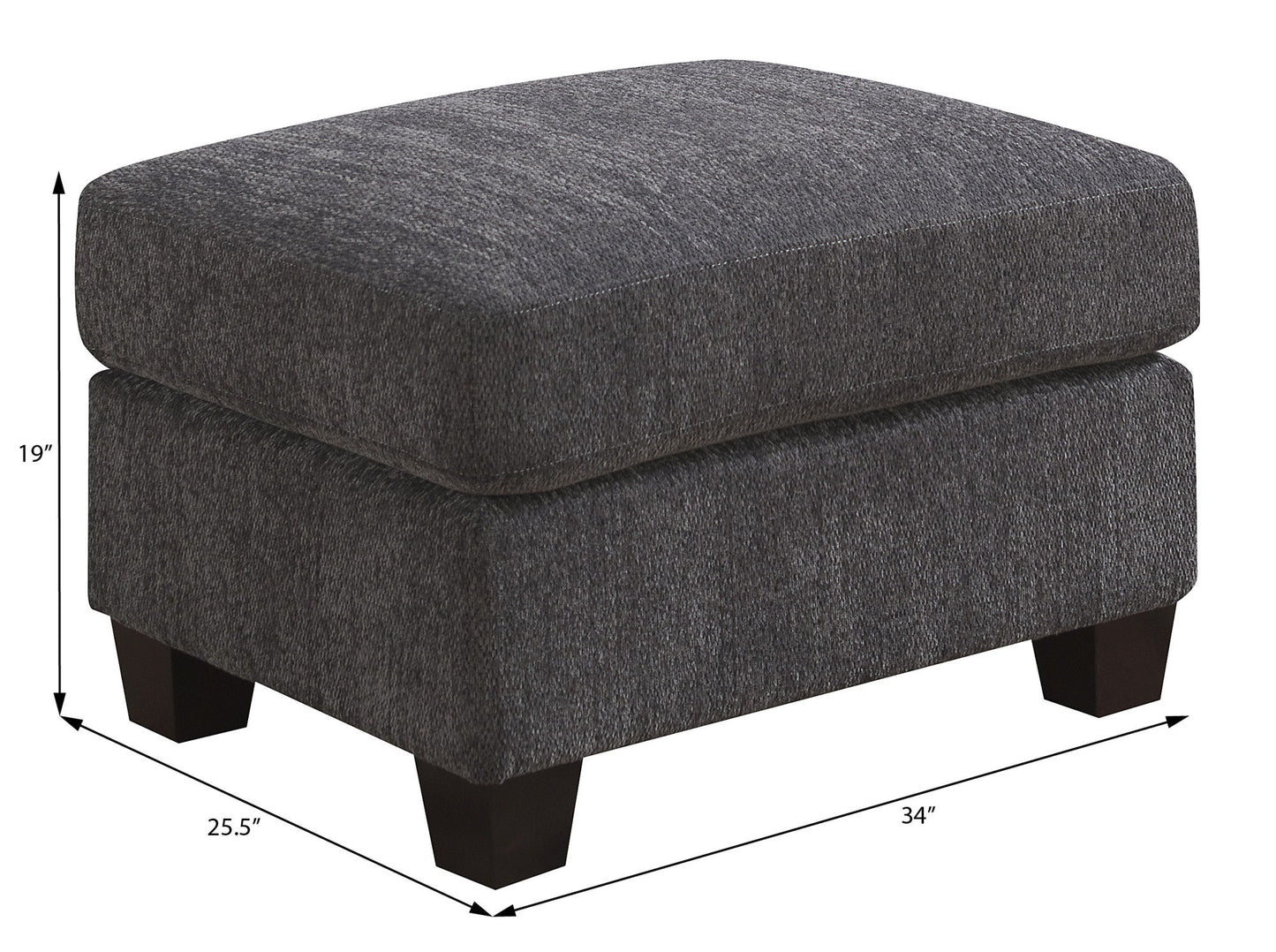 Ottoman - Gray - Wood