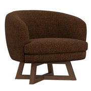 Swivel Accent Chair With Sculptural Base - Red