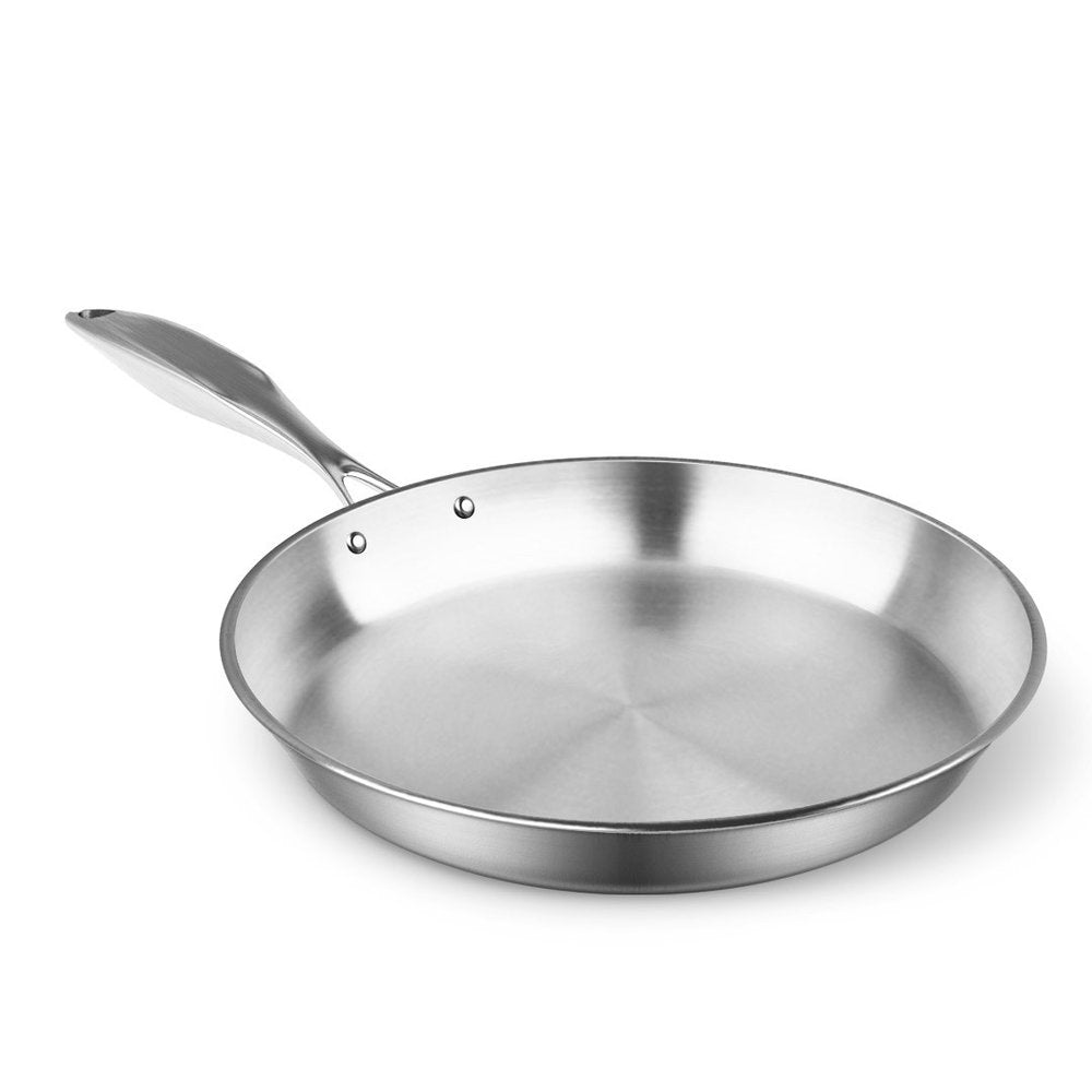 10" Silver Stainless Steel Frying Pan