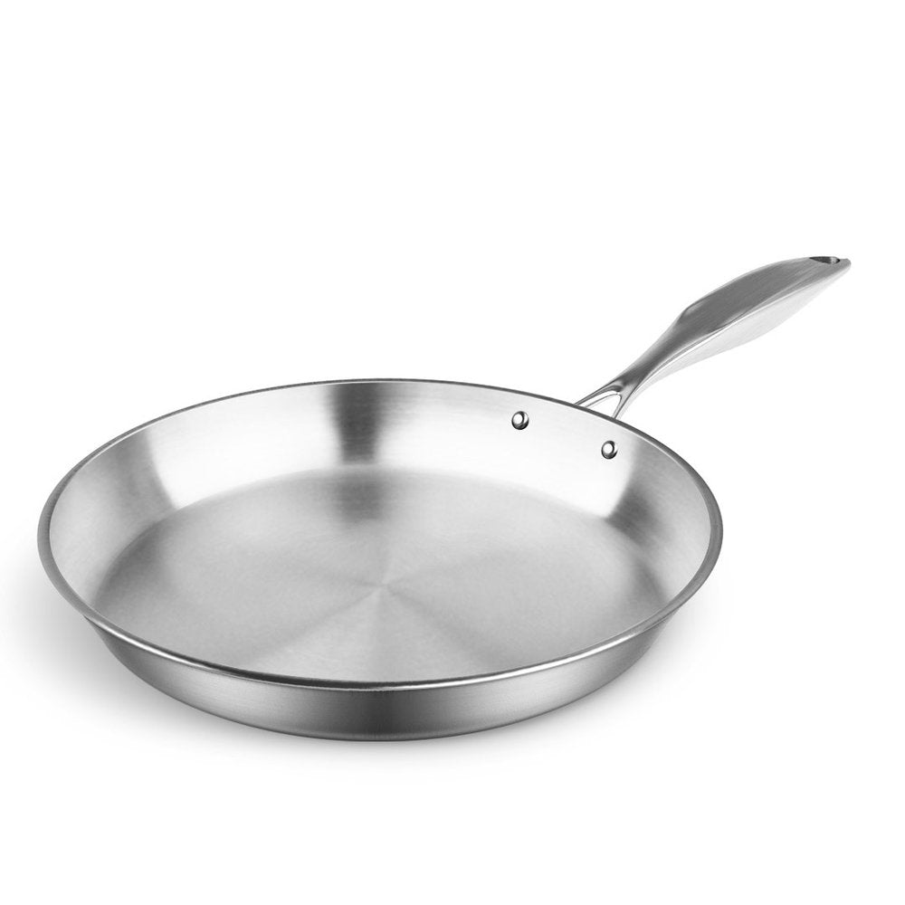 10" Silver Stainless Steel Frying Pan