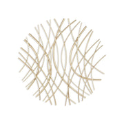 24" X 24" Gold Metal Circle Abstract Hanging Dimensional Sculpture