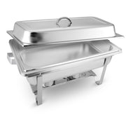 9" Silver Stainless Steel Chafing Dish With Stand
