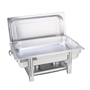 9" Silver Stainless Steel Chafing Dish With Stand