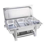 9" Silver Stainless Steel Chafing Dish With Stand