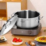 16" Silver Stainless Steel Stock Pot