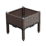 16" X 16" Dark Brown Heavy Duty Plastic Square Self Watering Raised Garden Bed