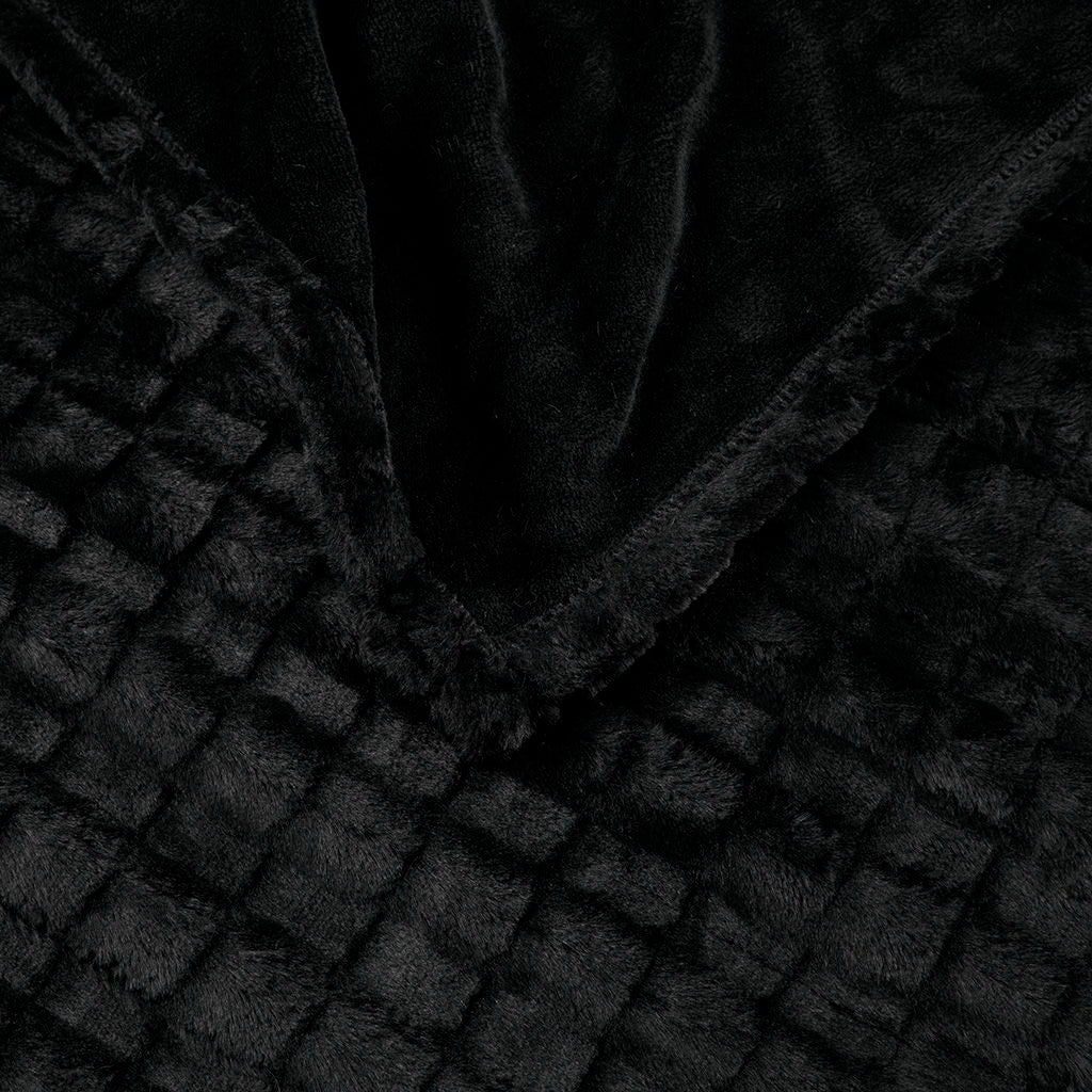 Zuri - Oversized Heated Throw - Black Texture