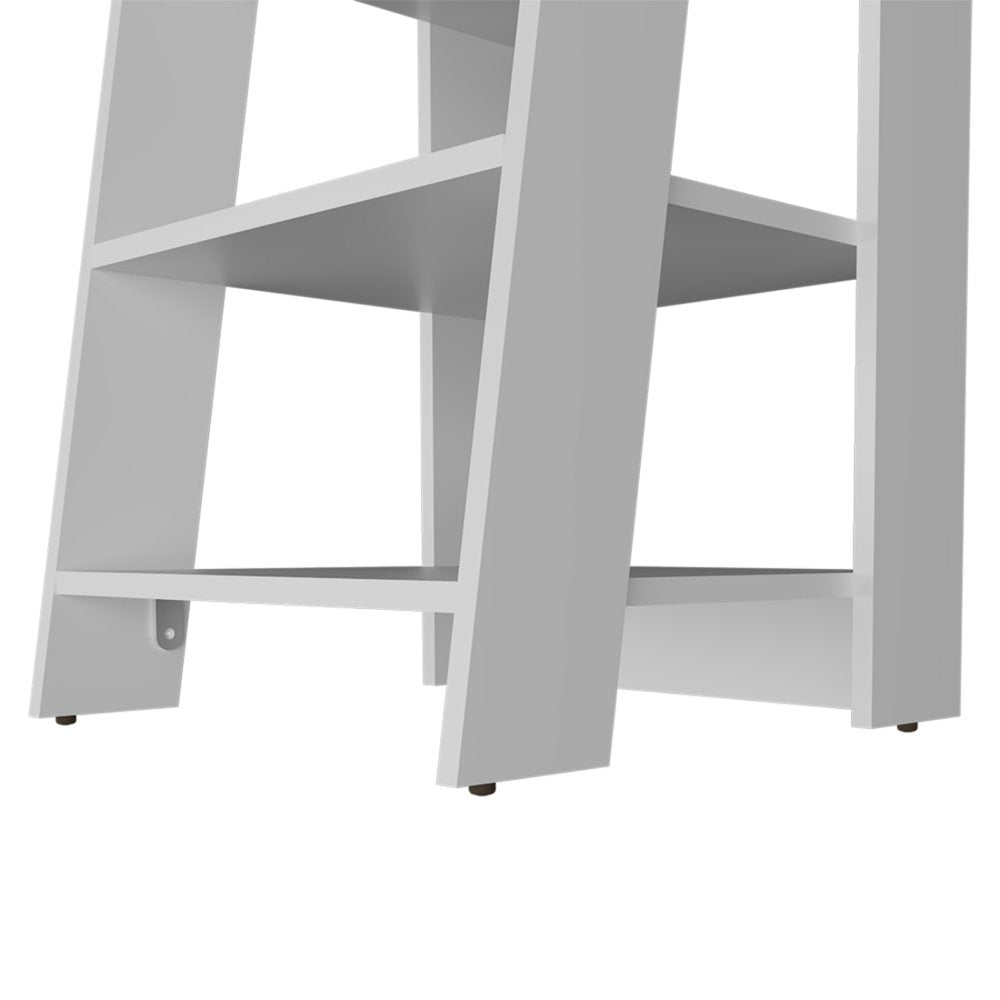 17" White Wood Bathroom Shelves