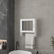 18" White Wood, Metal Floating Bathroom Vanity And Medicine Cabinet With Mirror