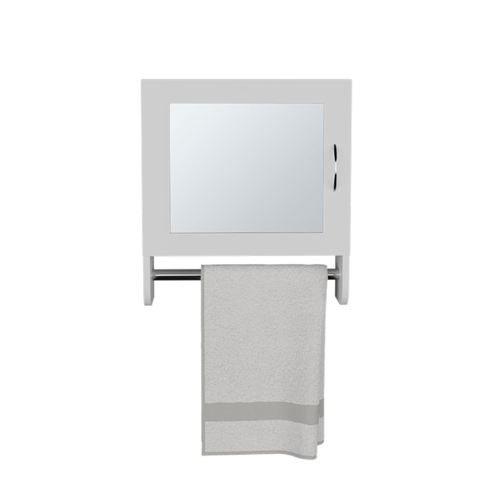 18" White Wood, Metal Floating Bathroom Vanity And Medicine Cabinet With Mirror