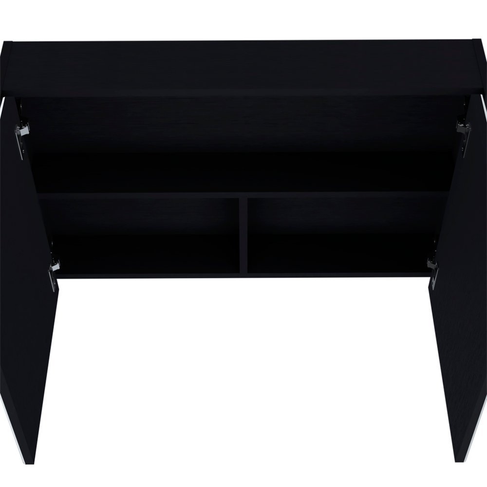 32" Black Wood Floating Bathroom Vanity And Medicine Cabinet With Mirror