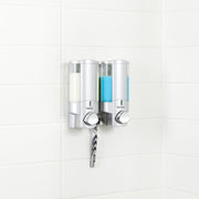 Gray Heavy Duty Plastic Two Chamber Wall Mount Soap Dispenser