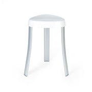 18"  White Aluminum And Heavy Duty Plastic Corner Shower Bench