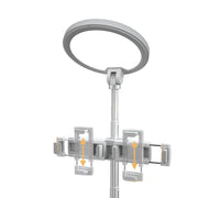 22" White Metal And Plastic Adjustable Portable Desk Lamp LED With Phone Clamp