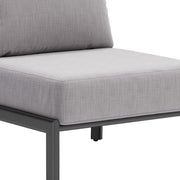 28" Gray And Black Fabric Side Chair