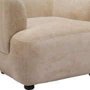 39" Beige And Black Faux Shearling And Upholstered Arm Chair