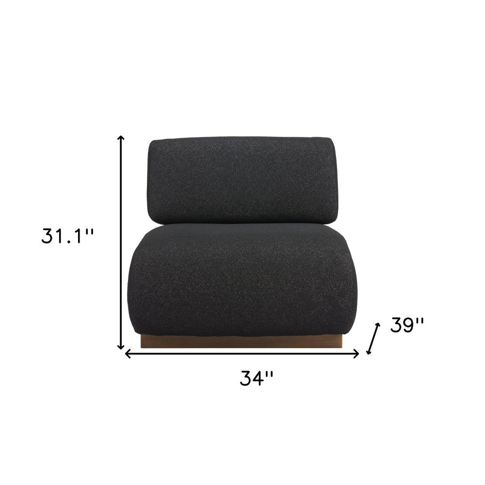 34" Black And Bronze Fabric And Upholstered Side Chair