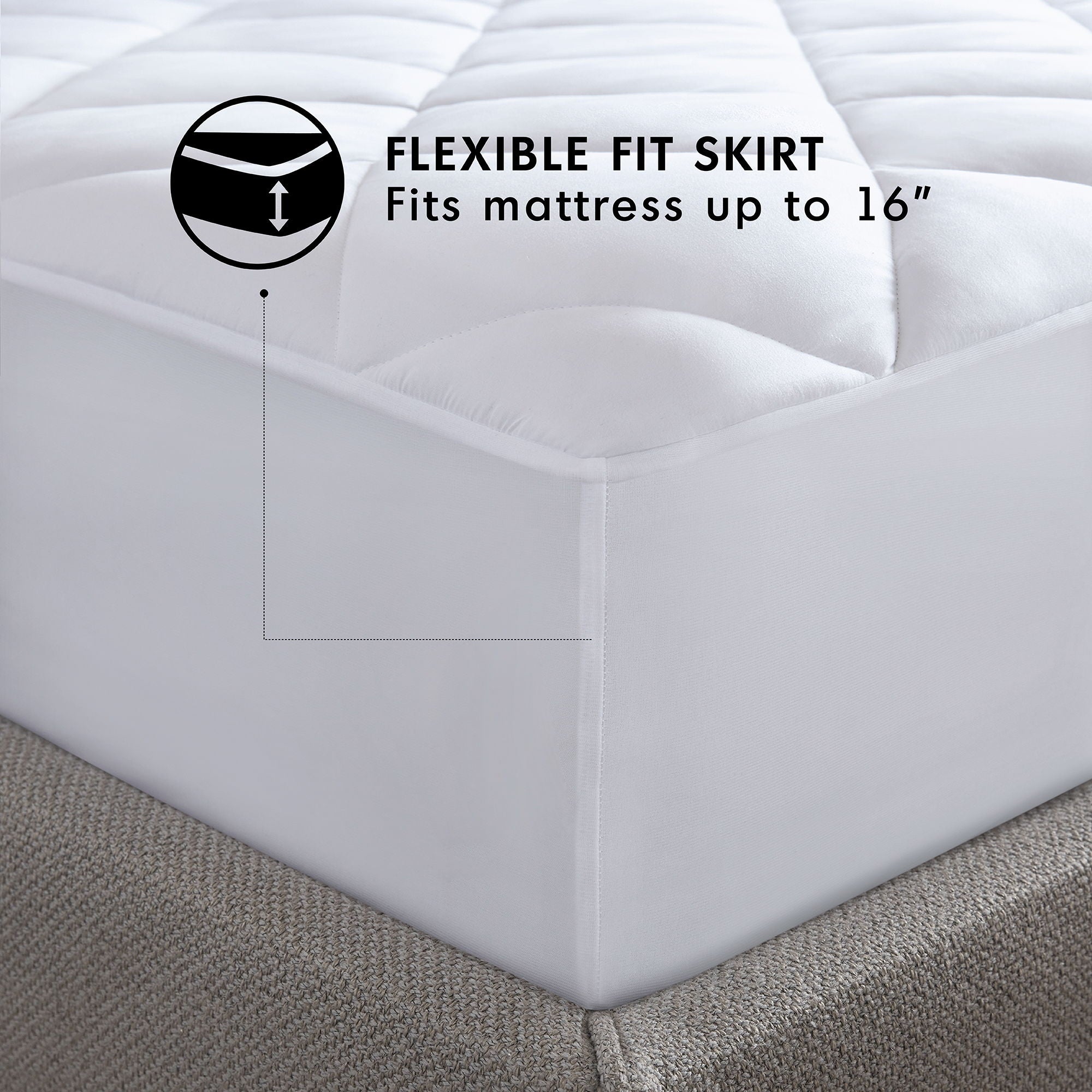 Microfiber Luxury - King Luxury Mattress Pad - White