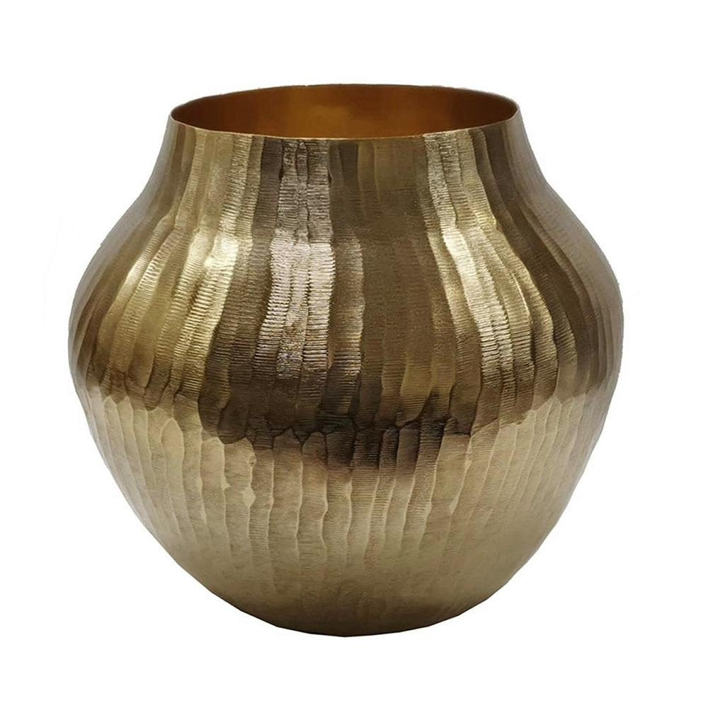 11" Gold Aluminum Round Table Vase