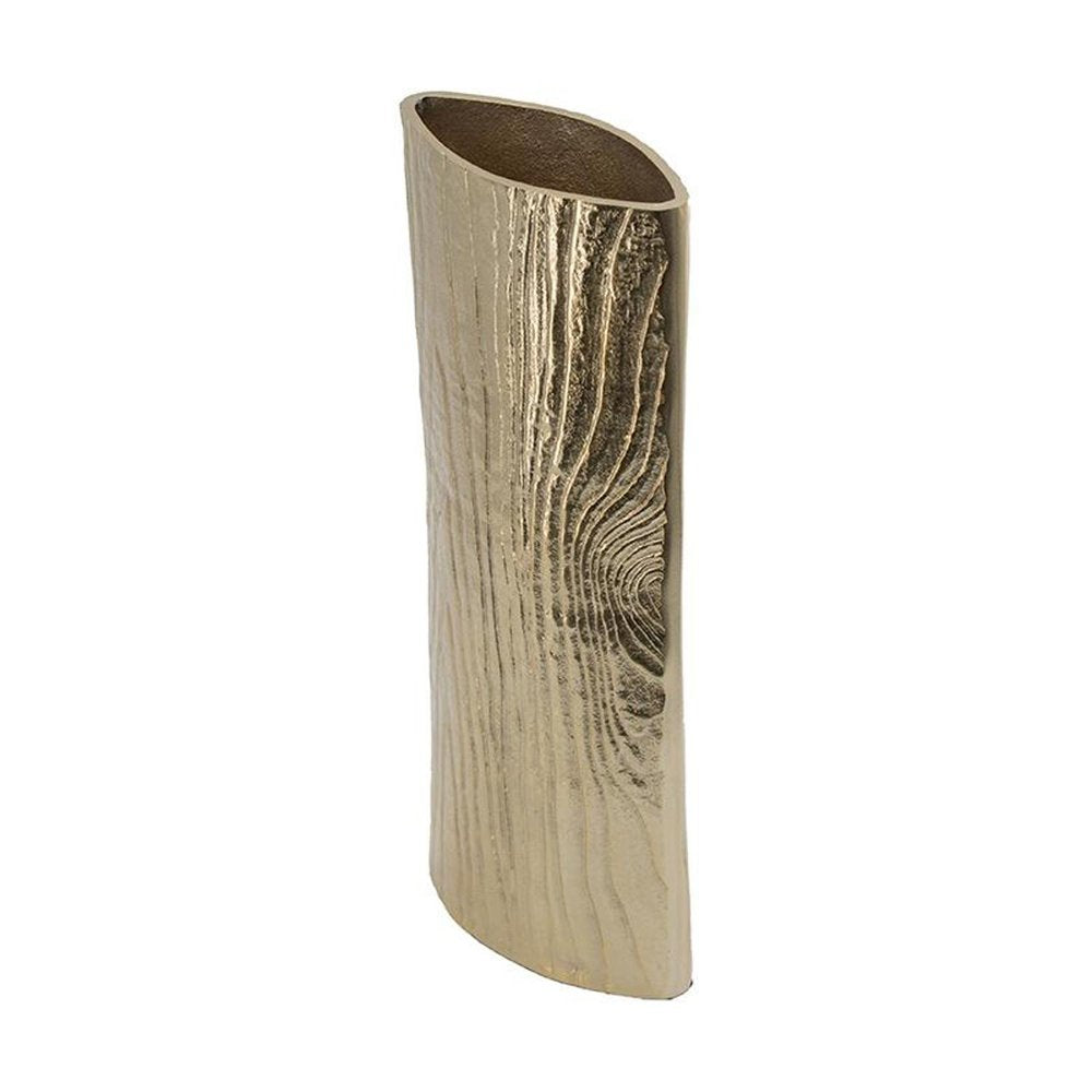 15" Gold Oval Aluminum Table Vase