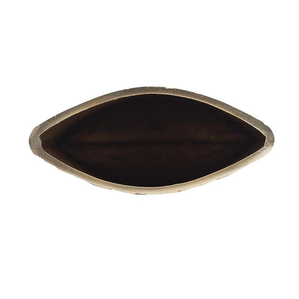 15" Gold Oval Aluminum Table Vase