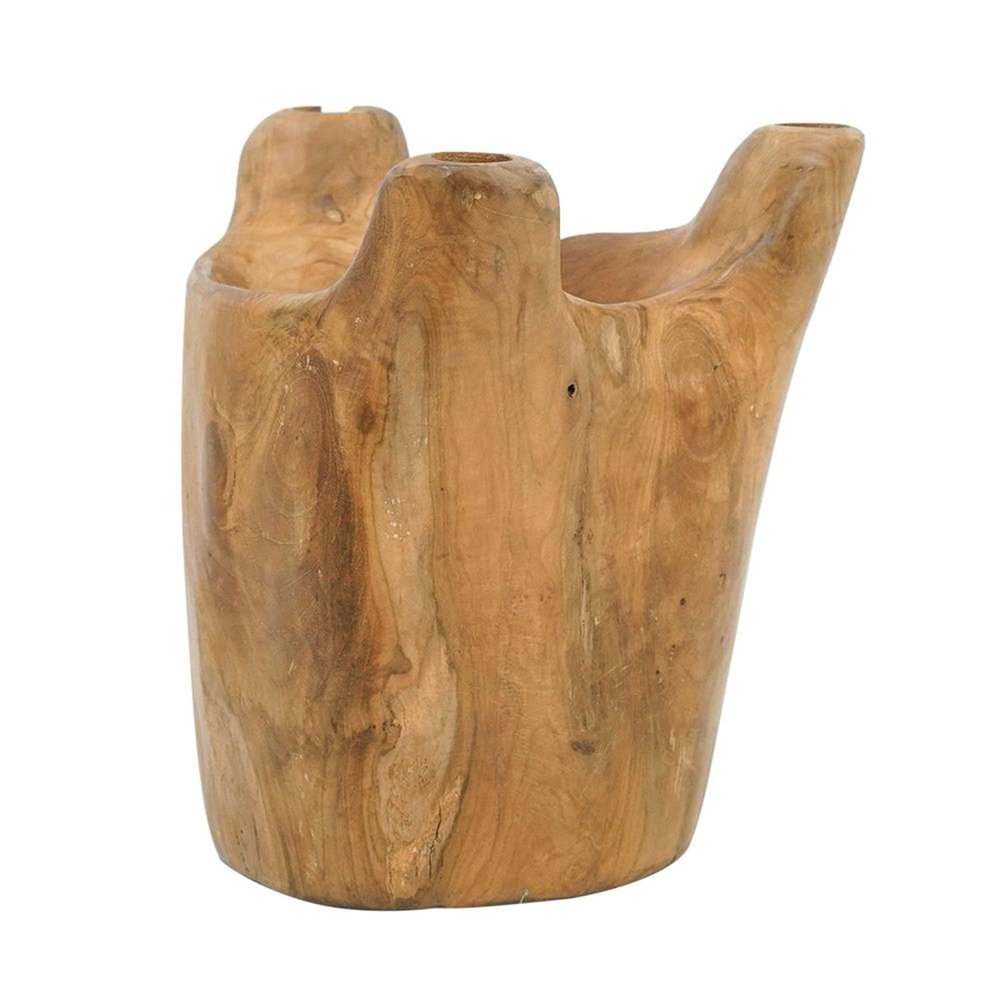 8" Natural Round Solid Wood Table Vase