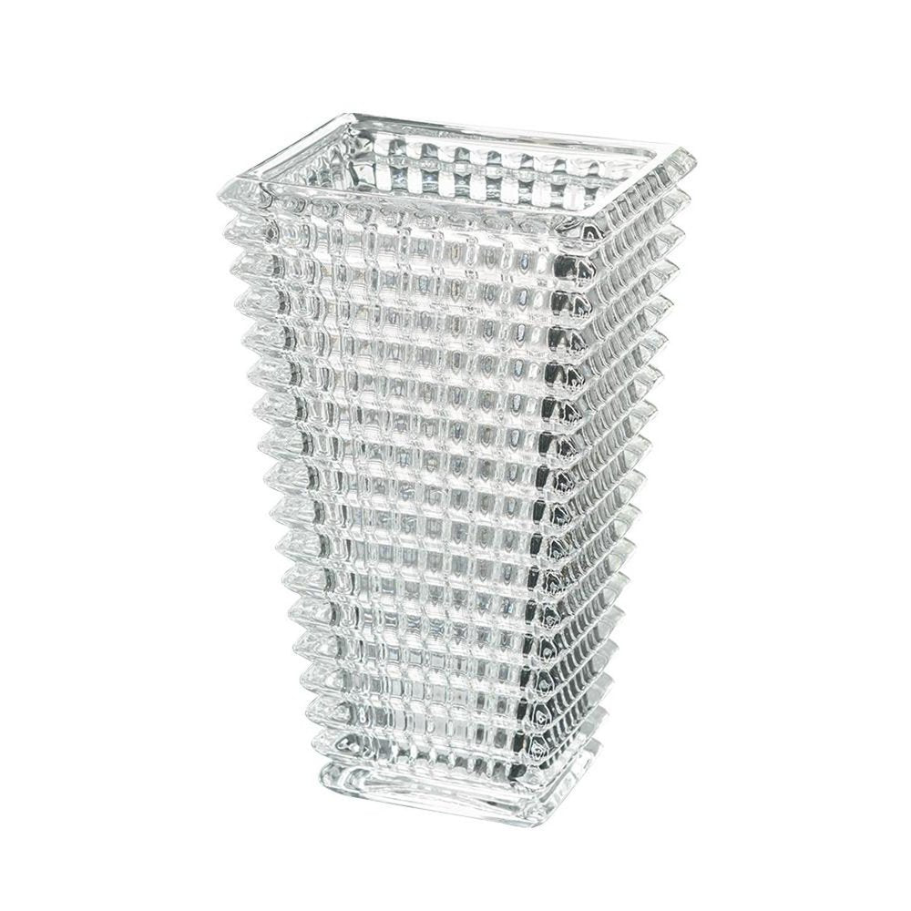11" Clear Geometric Glass Table Vase