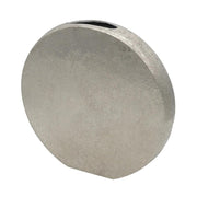 15" Silver Aluminum Round Disc Table Vase