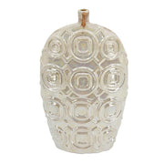 16" Cream Geometric Ceramic Bud Table Vase