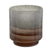 9" Gray And Brown Ombre Glass Round Table Vase